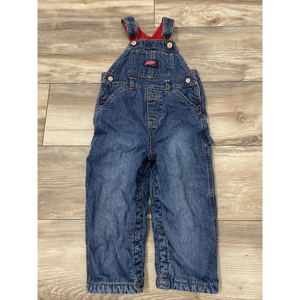 OLD NAVY BABY BIB OVERALLS SIZE 2T MOS DENIM JEANS FLEECE LINED
